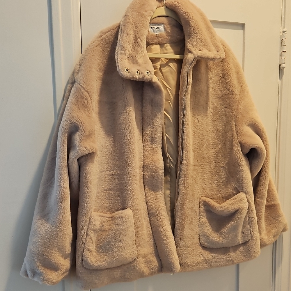 FRNCH Tan Faux Fur Jacket